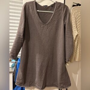 ATM V Neck Cotton Cashmere Dress